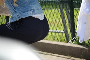 Candid Ass in Pants Street Closeup