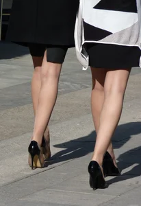 Legs on High Heels City Street Closeup Candid
