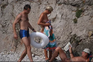 Nude beach girls in Krk, Croatia