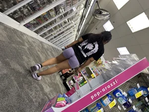 Little booty latina in gym shorts