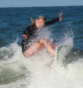 Hot surfer chicks out in the water