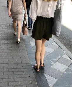Girl in Skinny Legs and Sandals Street Candid Gallery