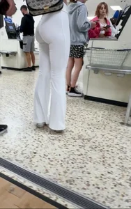 (OC) Best ASS ive ever capped at the shops! blonde arse in white leggings