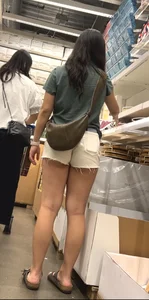 Asian in short shorts at Ikea
