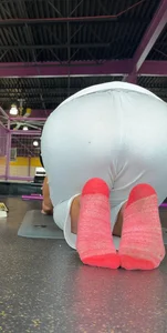 Gym ass in sweats & socks (close up)