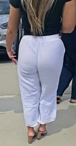 Church girl in white pants