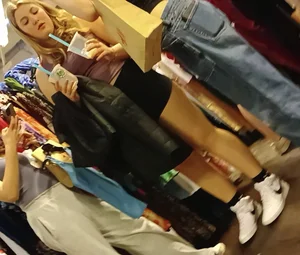 My neighbours bratty little pawg daughter shopping