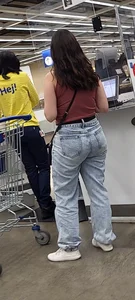 Ikea Trip 3 hot girls in tight jeans Nerdy leopard bendover faceshot smile at camera (Megapost)