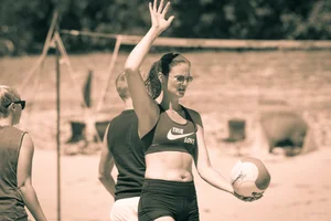 Beach volleyball babes in bikinis