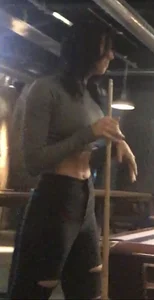 Girl in a Top With an Amazing Athletic Body Playing Pool Creepshots