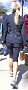 Blonde with Hot Ass in Spandex Shorts City Candid