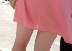 See-through Dress with Panties Street Creepshot Closeup