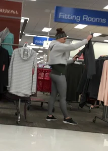 Oklahoma milf in grey leggings shopping at Target