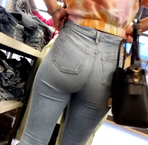 Beautiful Ass in Light Blue Jeans
