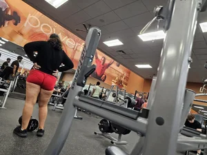 PHATTT Ass Squatting in Red Tight Spandex (GIF at end)