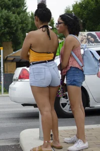 An ASSortment of tight shorts close ups
