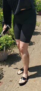 Milf shopping in spandex shorts with vpl