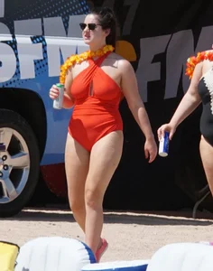 Girls in bikinis getting ready for tubing