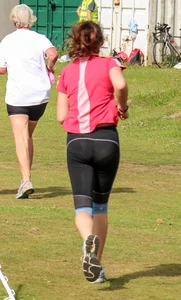 Candid track girls and runners