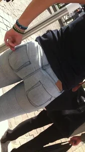 Candid girl walking in tight jeans with a great ass