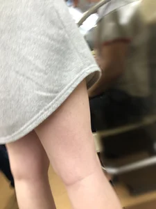 Cute Candid Girl With Skinny Legs Waiting for the Subway Train Photos