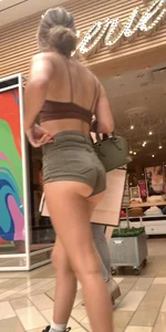 Mall trip 3! Perfect ass in jean shorts