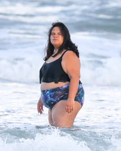 Extra thick girl at the beach in a bikini
