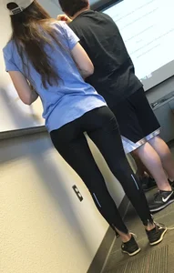 Booty and Legs in Tights College Classroom Photos