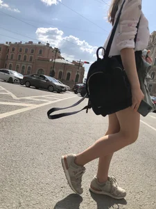 Teen in Pantyhose And a Mini-Skirt Street Crosswalk Creepshots Gallery