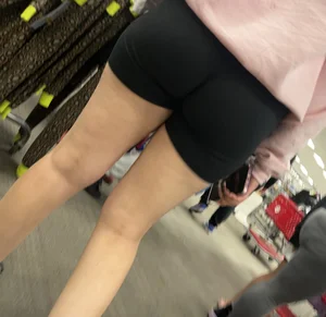 (OC)target latina capped in black biker shorts close ups