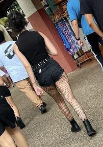 Cute ass in black shorts