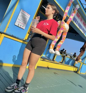 Slim college brunette working at a fair (oc)