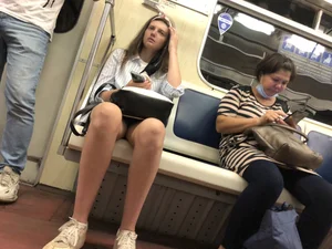 Subway Candid Girl With a Hot Booty in Mini-Shorts And Long Legs Creepshots Gallery