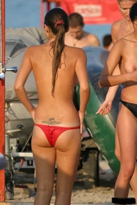 Beach voyeur girls in bikinis, thongs and topless