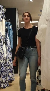 Milf with a very sexy ass in tight blue jeans, a great collection of creepshots