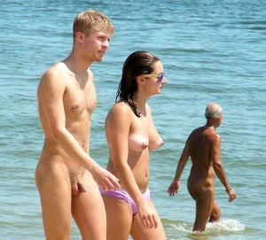 Nude beach and topless girls