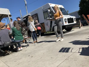 Busty Food Truck Waitress