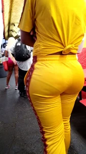 Ebony showing VPL in outfit