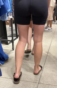 Shopping mall teen ass and legs