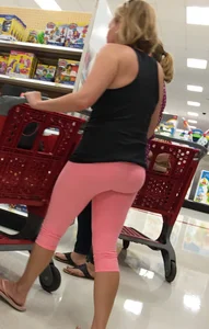 Milf at Target in pink leggings