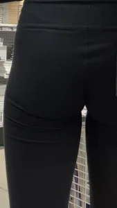 Gorgeous artist in tight black outfit