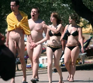 Nude beach and topless girls