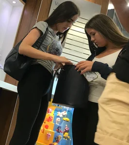 Tight teens at fast food place