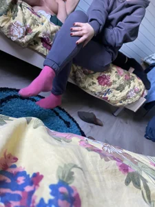 Sexy feet in red socks