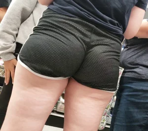 Blonde girl in mesh shorts **CLOSE UPS**