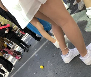 Carnival girls wearing pantyhose, spandex shorts, stockings, skirts and other outfits