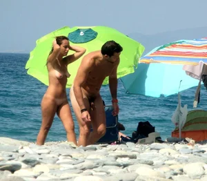 Nude beach and topless girls