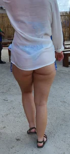 Cute butt blue bikini
