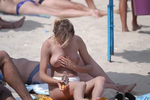Verna topless beach girls out in the sun