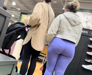 Fat Ass Booty VPL in Purple Leggings